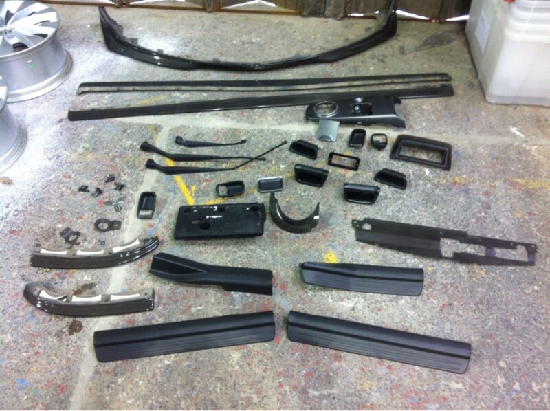 Mitsubishi interior coated in carbon fibre