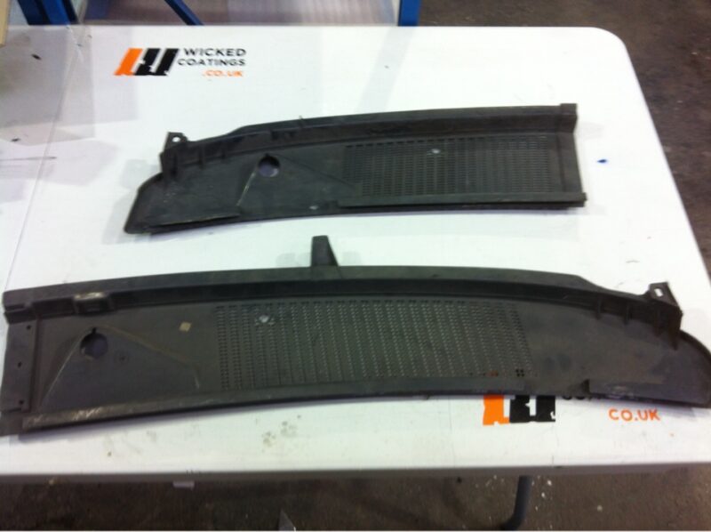 Car exterior coated in carbon fibre