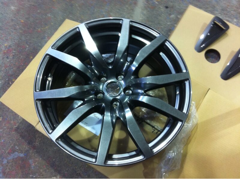 Nissan GTR Alloy Wheels Coated In Carbon Fibre Painted Black