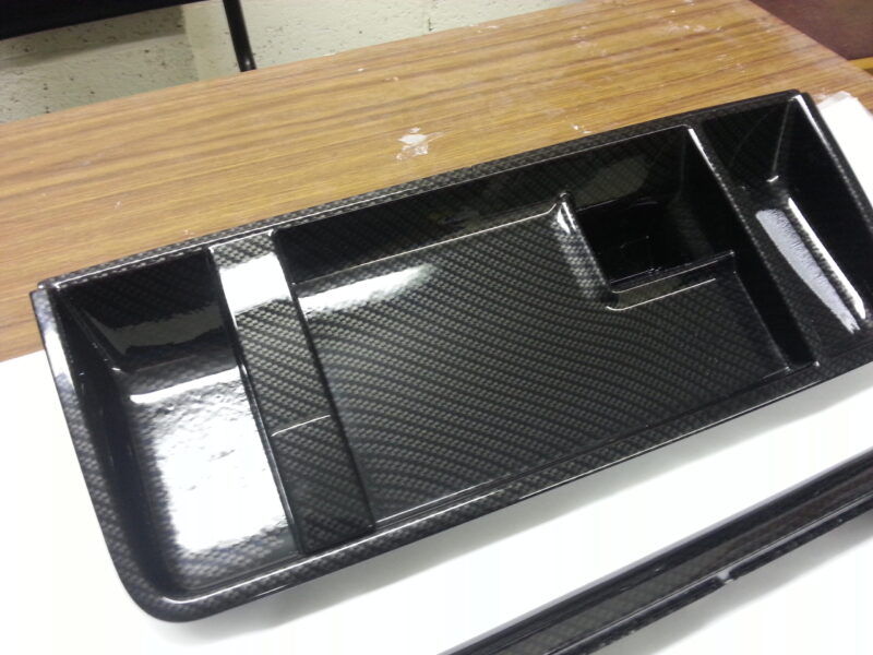 Car Interior Various Parts Coated In Carbon Fibre Hydrographic Film Painted Black