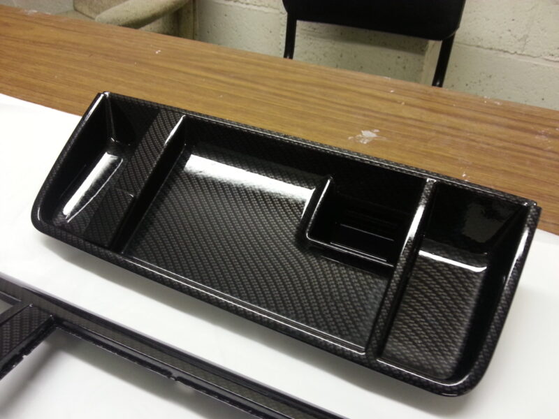 Car Interior Various Parts Coated In Carbon Fibre Hydrographic Film Painted Black