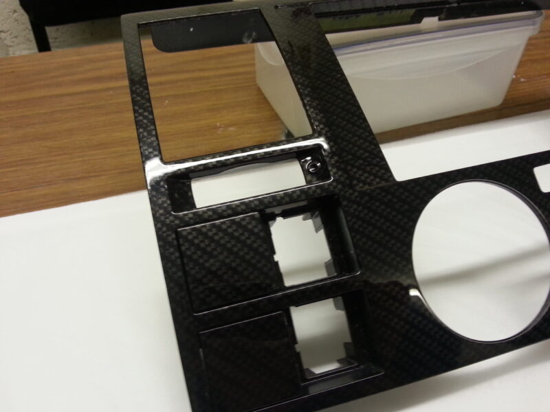 Car Interior Various Parts Coated In Carbon Fibre Hydrographic Film Painted Black