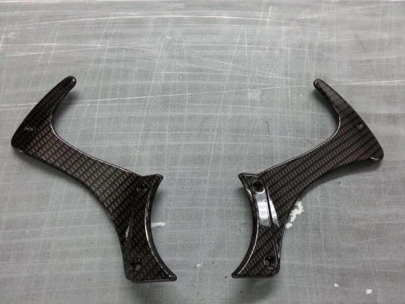 Ferrari F430 various parts coated in carbon fibre hydrographic film painted black