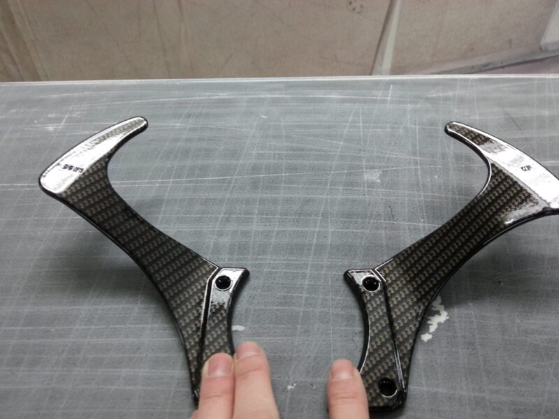 Ferrari F430 various parts coated in carbon fibre hydrographic film painted black