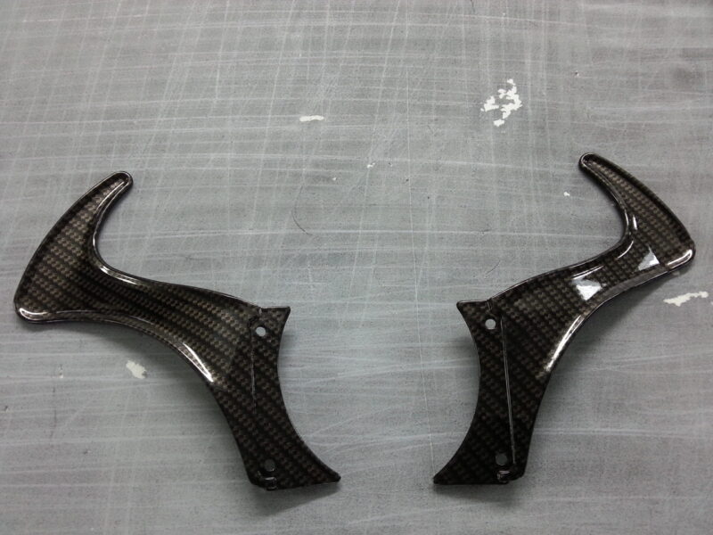 Ferrari F430 various parts coated in carbon fibre hydrographic film painted black
