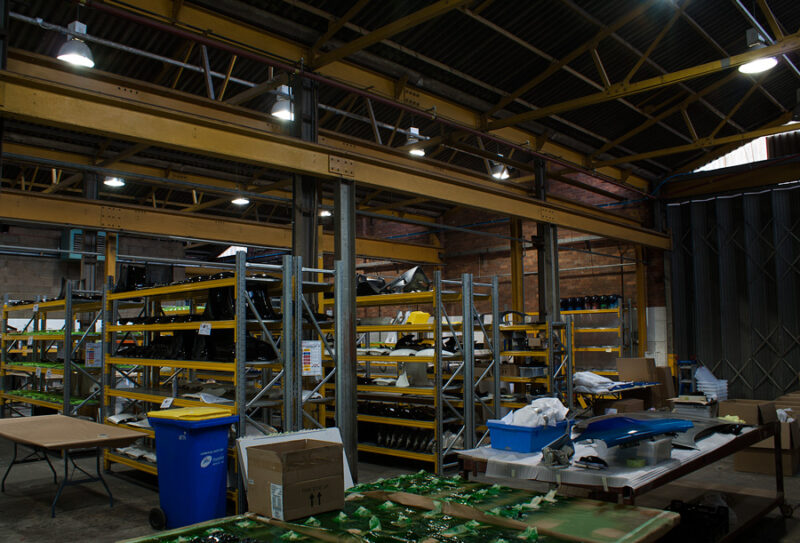 Goods in area at Wicked Coatings warehouse East
