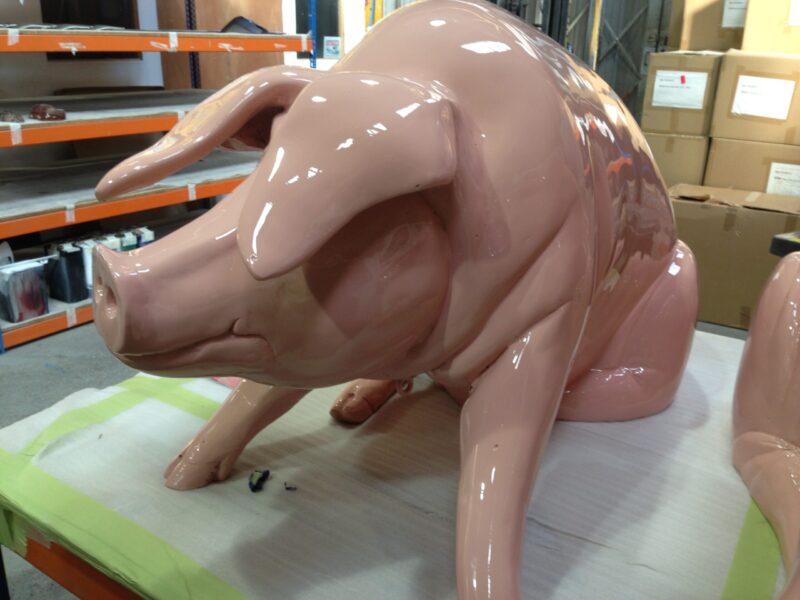 Charity Piggy banks / ornaments painted at Wicked Coatings