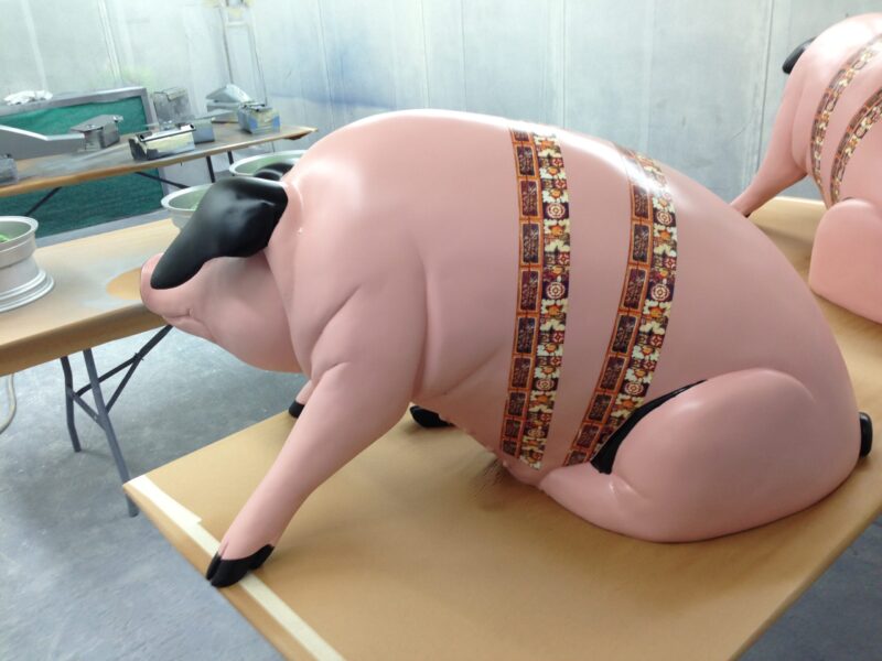 Charity Piggy banks / ornaments painted at Wicked Coatings