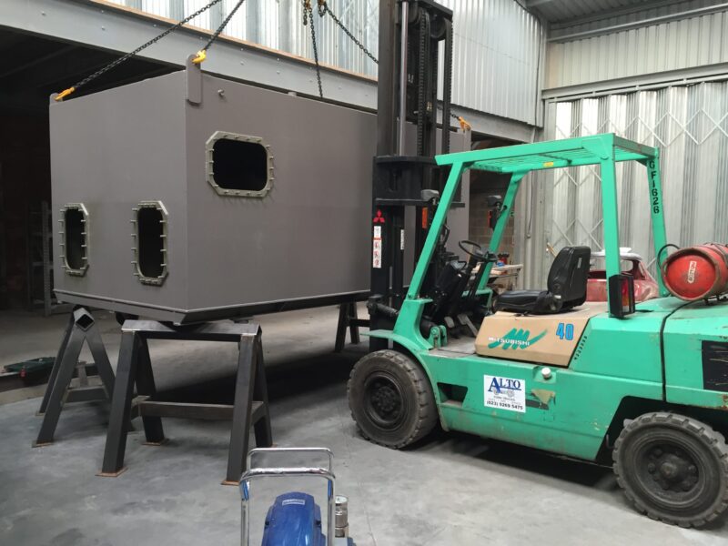 Offshore water treatment system blasted and painted at Wicked Coatings