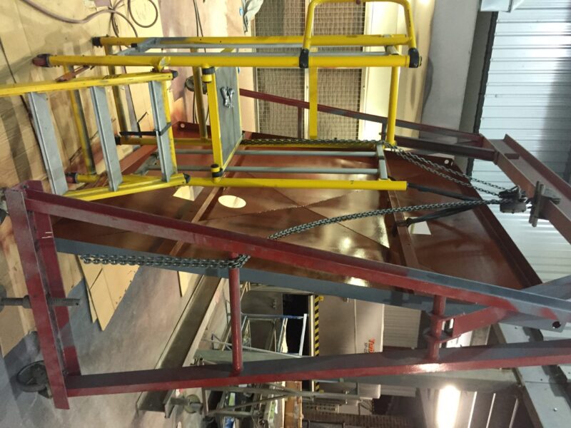 Industrial canopy blasted and painted at Wicked Coatings