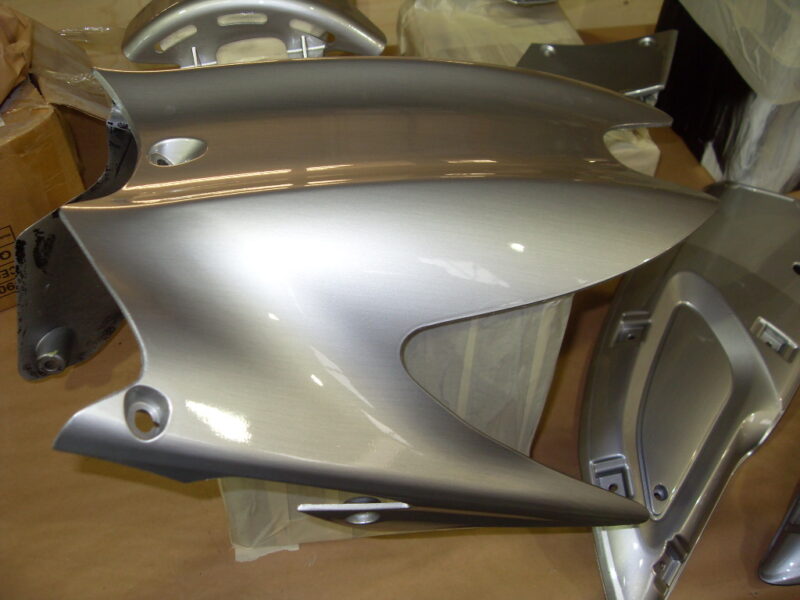 Motorbike parts painted silver
