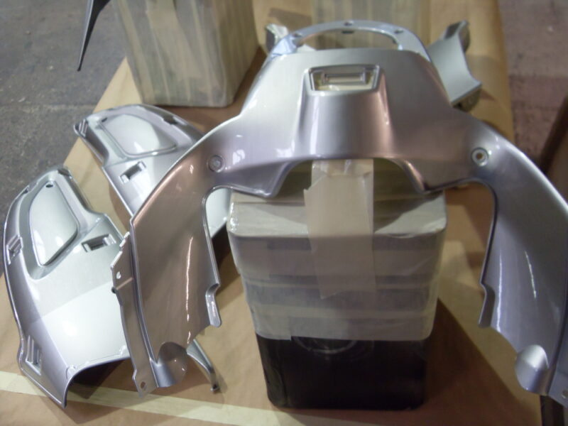 Motorbike parts painted silver