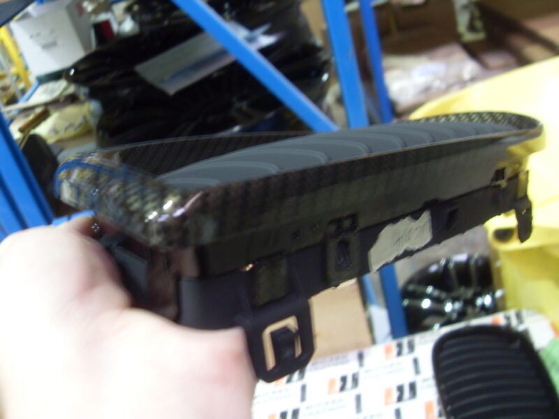 BMW radiator grill coated in carbon fibre hydrographic film painted black