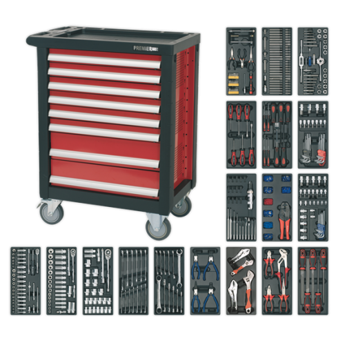 Rollcab 8 Drawer with Ball Bearing Slides & 707pc Tool Kit