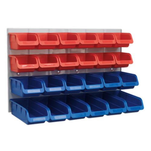 Bin & Panel Combination 24 Bins – Red/Blue