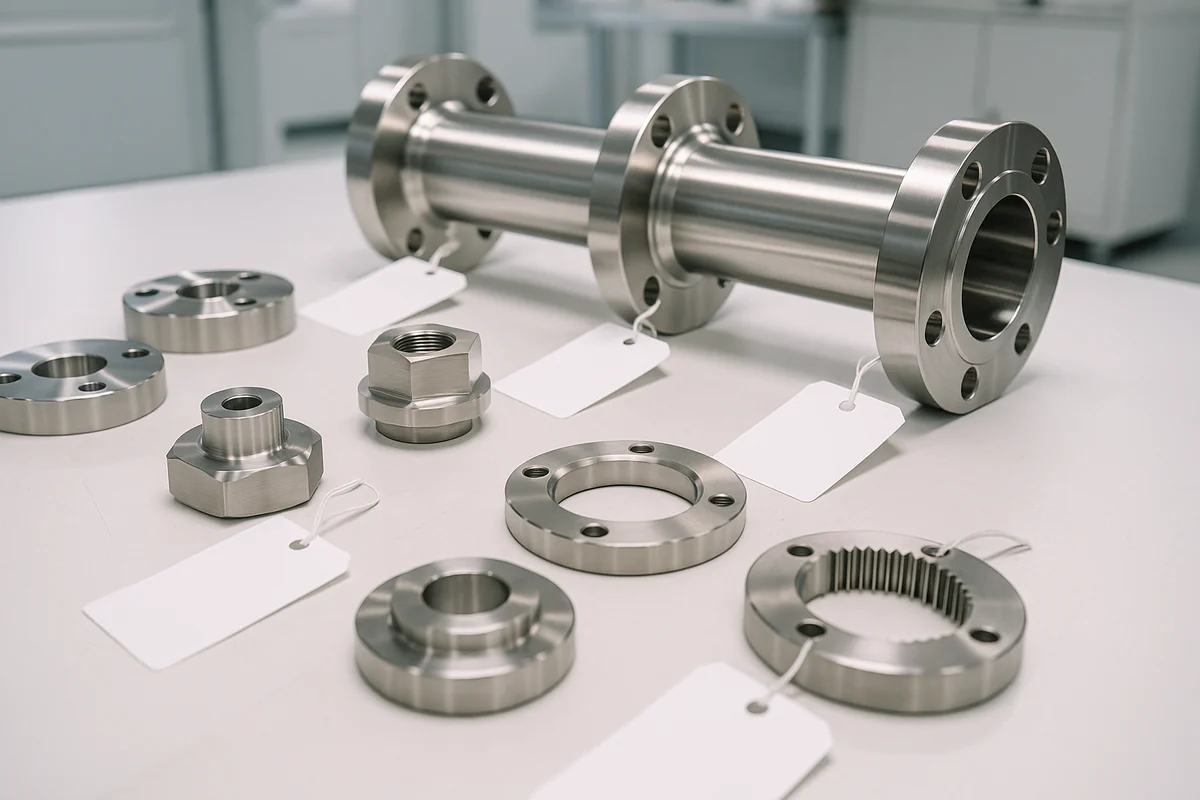 Coated stainless steel components in a clean workshop