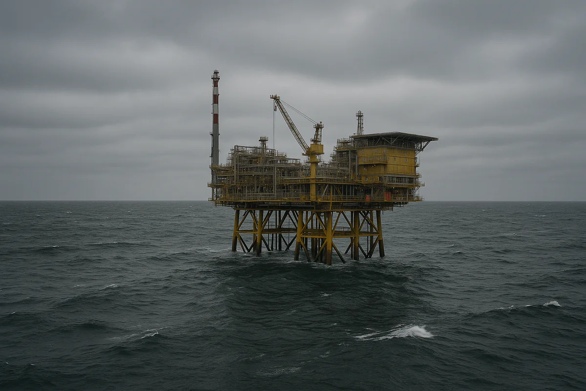 Offshore oil platform at sea